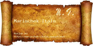 Marischek Itala névjegykártya